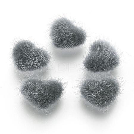 Faux Mink Fur Covered Cabochons WOVE-F021-05S-04-1
