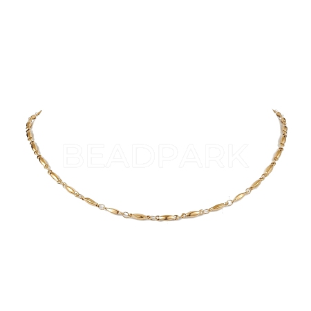 304 Stainless Steel Bar Link Chain Necklaces NJEW-JN04927-01-1