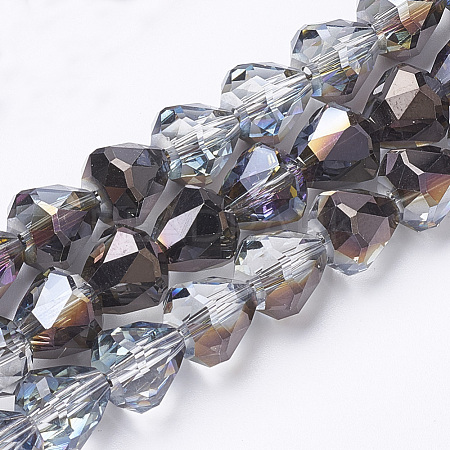 Electroplated Glass Beads Strands EGLA-Q092-10mm-C02-1