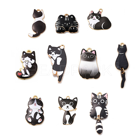 20Pcs 10 Styles Alloy Enamel Pendants ENAM-CJ0005-12-1