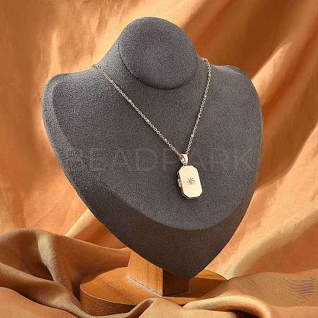 Clear Cubic Zirconia Locket Necklaces LS-NJEW-A036-01B-1