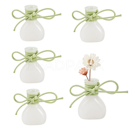 5Pcs Miniature Glass Vase Bottles with Polyester Cord AJEW-TAC00055-1