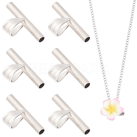 6Pcs 201 Stainless Steel Brooch Convert Necklaces Pendant Hooks STAS-BBC0010-60-1