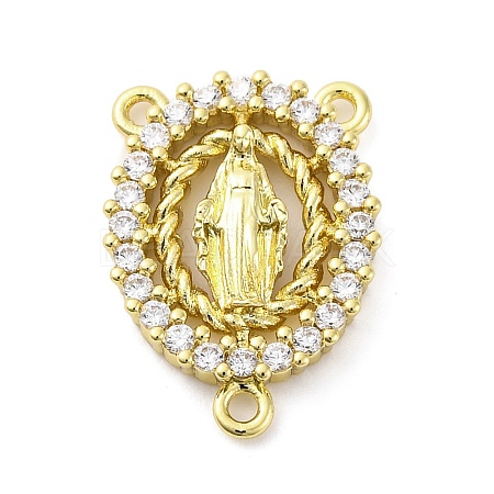 Brass Clear Cubic Zirconia Virgin Mary Chandelier Component Links KK-D325-07G-02-1