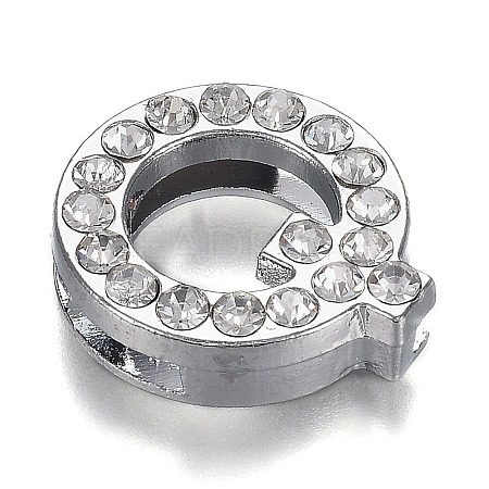 Alloy Letter Slide Charms RB-F034-01Q-P-RS-1