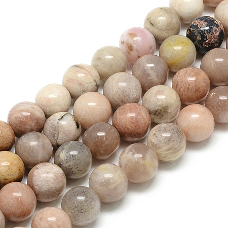 Natural Sun Stone Beads Strands G-S150-23-8mm-1