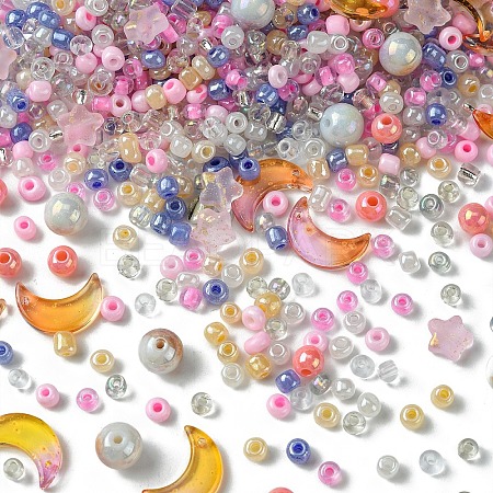 DIY Moon & Star Jewelry Making Findings Kits GLAA-YW0003-42A-1