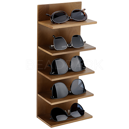 4-Tier Wood Wall Mounted Sunglasses Organizer Holder ODIS-WH0043-184A-1