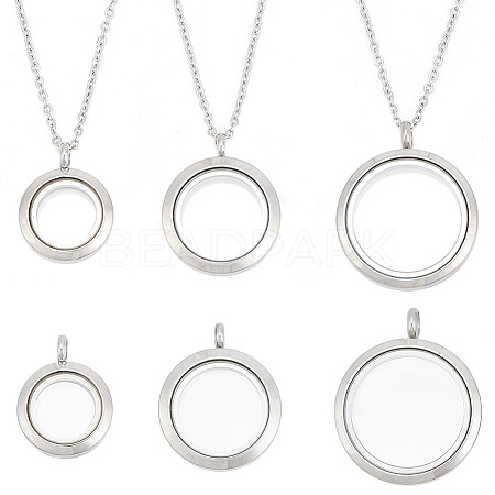 DIY Blank Floating Charm Necklace Making Kit DIY-DR0001-18-1