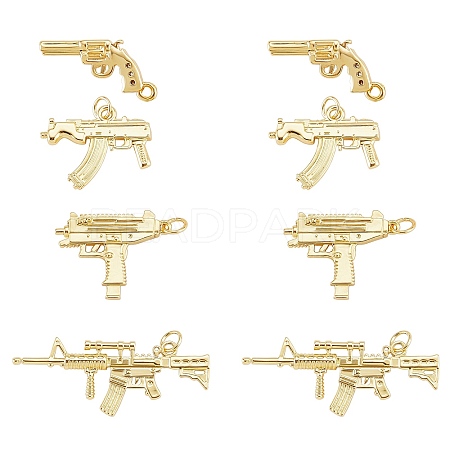 8Pcs 4 Style Brass Pendants KK-SZ0006-23-1