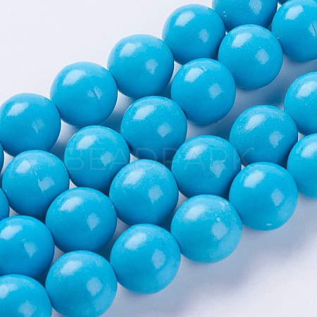 Synthetic Turquoise Beads Strands G-E456-44-14mm-1