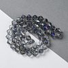 Electroplate Transparent Glass Beads Strands EGLA-I019-HR02-2