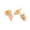 Enamel Rhombus with Star Stud Earrings with 316L Surgical Stainless Steel Pins EJEW-P204-02G-03-2