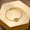 304 Stainless Steel Chakra Yoga Flower Link Bracelets for Women FS-WGDB3EB-02-1