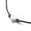 Alloy Heart Beaded Cord Bracelet BJEW-PH01485-01-4