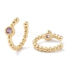 Brass Micro Pave Cubic Zirconia Cuff Earrings EJEW-H109-01I-G-3