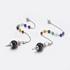 Natural Dyed & Heated Black Agate Sphere Dowsing Pendulums MAK-P009-E06-1