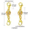 1Pc Alloy Crystal Rhinestone Magnetic Clasps ALRI-YW0001-11G-2