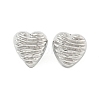 Non-Tarnish Heart 304 Stainless Steel Ear Studs EJEW-L290-011P-1