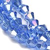 Transparent Electroplate Glass Beads Strands GLAA-F029-4mm-A07-3