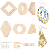 DIY Wooden Dangle Earring Making Kits DIY-SP0005-02-1