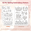 4 Sheets 11.6x8.2 Inch Stick and Stitch Embroidery Patterns DIY-WH0455-171-2