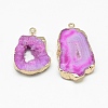 Natural Druzy Agate Slices Pendants G-Q494-65D-G-2