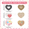 6Pcs 3 Styles Heart Hotfix Rhinestone Patches DIY-GF0010-05-2