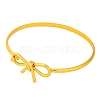 Bowknot Brass Plain Bangles for Women BJEW-F477-06G-2