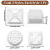 3Pcs 3 Styles Retro Flower Pattern Resin Clay Pressed Molds DIY-CP0010-32-2