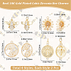 Beebeecraft 8Pcs 4 Style Rack Plating Brass Micro Pave Cubic Zirconia Pendants KK-BBC0004-19-2