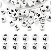 20Pcs White Cube Letter Silicone Beads 12x12x12mm Square Dice Alphabet Beads with 2mm Hole Spacer Loose Letter Beads for Bracelet Necklace Jewelry Making JX432Q-1