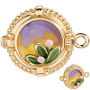 2Pcs Brass Enamel Box Clasps KK-BBC0018-44-1