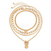 Gothic Alloy with Iron Pendant Multi Layered Chain Necklaces for Women FS-WG9D473-04-2