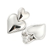 304 Stainless Steel Double Heart Dangle Stud Earrings for Women EJEW-D076-01A-P-2