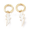 Brass Enamel Huggie Hoop Earrings EJEW-L234-060G-2