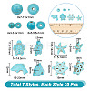 210Pcs 7 Styles Synthetic Turquoise Beads G-NB0005-44-2