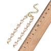 Brass Glass Teardrop Link Chain Bracelet Making AJEW-JB01646-4