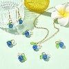 50Pcs Glass & ABS Plastic Imitation Pearl Flower Pendants PALLOY-CJ00185-6