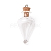 Teardrop Glass Cork Bottle Pendants AJEW-A041-01D-2