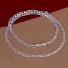 Popular Silver Color Plated Brass Curb Chain Necklaces For Men NJEW-BB12724-20-1