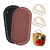 2Pcs 2 Colors Oval PU Leather Knitting Crochet Bags Nail Bottom Shaper Pads DIY-PH0029-30B-6