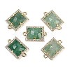 Natural Green Strawberry Quartz Faceted Rectangle Links G-I375-07G-06-1