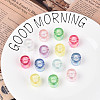 UV Plating Transparent Acrylic European Beads OACR-M027-02O-1