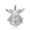 Silver Color Plated Brass Hollow Round Cage Pendants KK-J234-06S-1