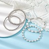 4Pcs 4 Style Natural Pearl & Brass Beaded Stretch Bracelets Set for Women BJEW-JB09662-02-2