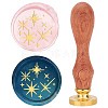 Brass Wax Seal Stamps with Wood Handle AJEW-WH0412-0050-1