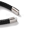 Men's Braided Black PU Leather Cord Bracelets LS-BJEW-K243-19AS-4