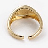 Brass Cuff Rings X-RJEW-C101-03G-4