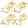 6 Sets Brass Micro Pave Clear Cubic Zirconia Fold Over Clasps KK-BBC0005-70-1